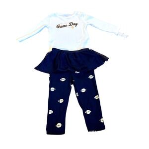 Carters 12M Outfit My First Game‎ Day Football Bodysuit Tutu Leggings Set NwT